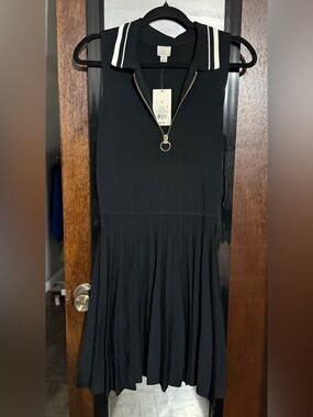 a new day Black Polo-Collar Midi Dress with Gold Zip Ring